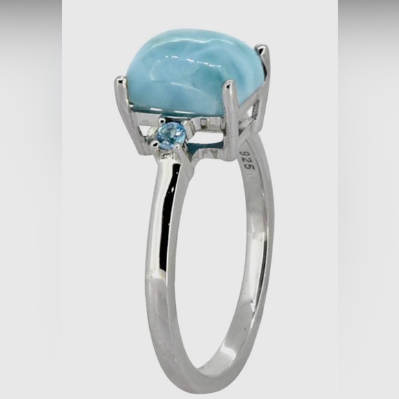 Larimar Blue Topaz 925 Sterling silver from India, ring size 9 - Picture 7 of 7